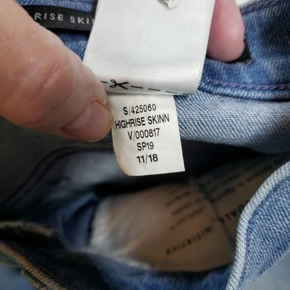 Banana Republic High Rise Skinny Striped Side Jeans Women's Size 28 - Picture 7 of 8